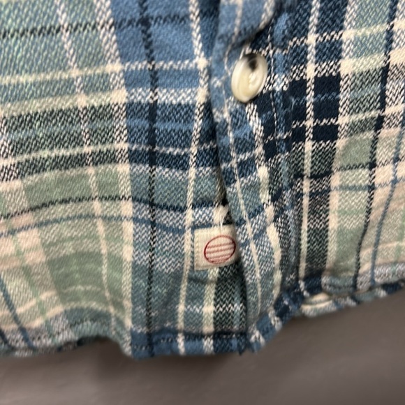 Marine Layer Classic Fit Long Sleeve Selvage Shirt in White/Blue Plaid Large - Picture 3 of 7